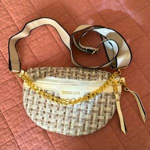 Mango Star cross body basket weave design bag